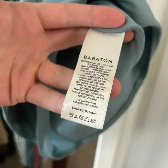 890 Babaton Square Neck Bodysuit Size Medium Color Blue/Grey - Picture 4 of 6